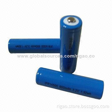 14500 AA 600mAh Cylindrical LIFEPO4 Single Cell Battery